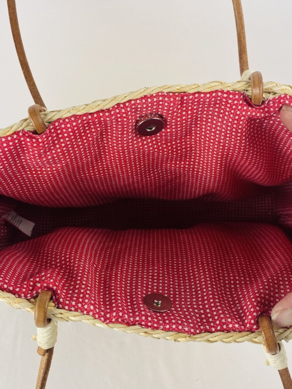 VTG QVC Patriotic Woven Corn Husk Bag Sequined USA Flag & Sailboat Design - Picture 6 of 10
